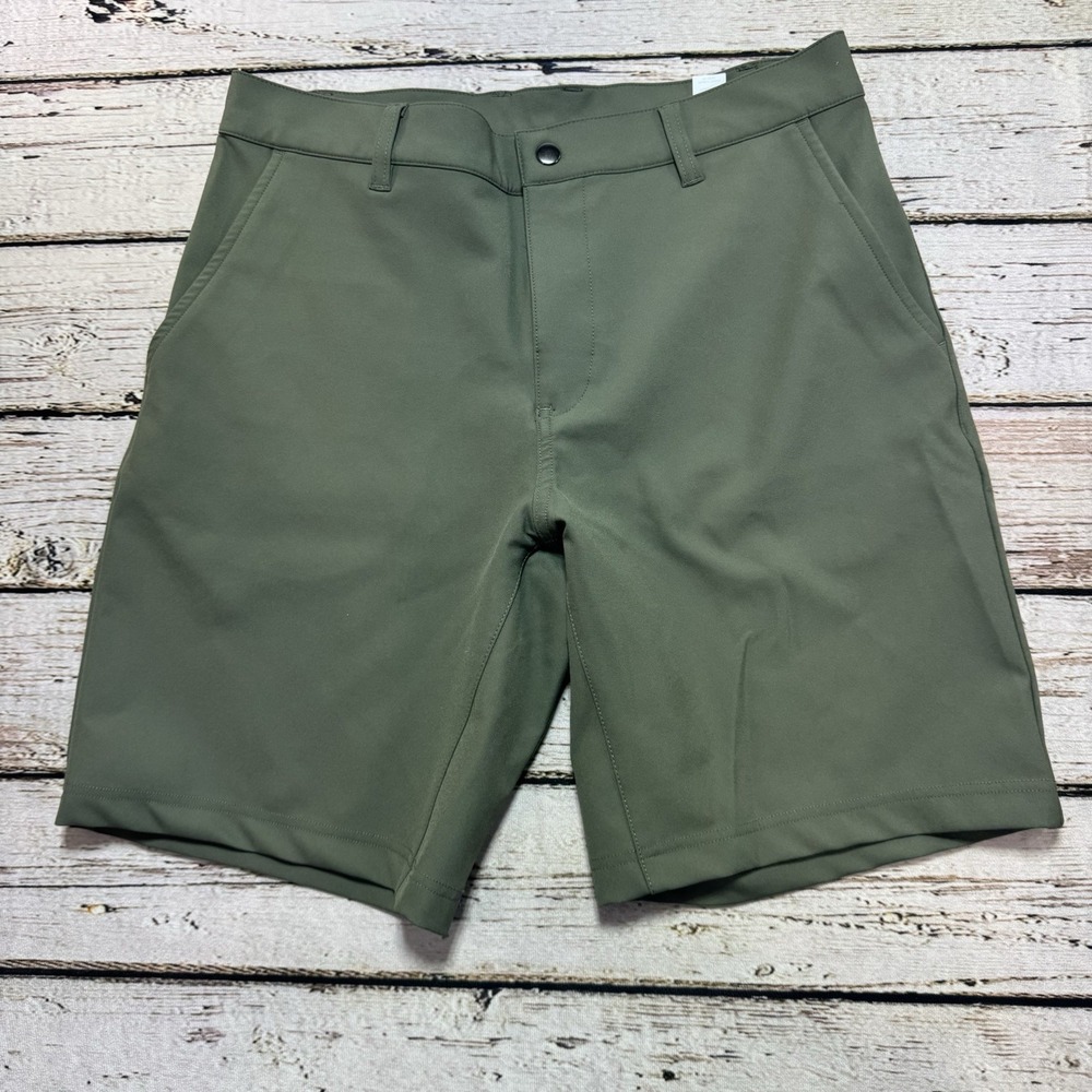 State And Liberty Men's 33 Green Athletic Fit Shorts 4 Way Stretch 9" Inseam